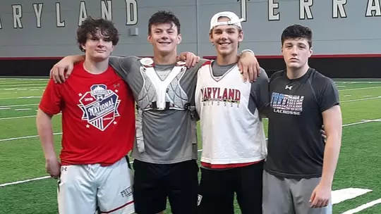 Mitchell Lloyd with his friends at a Maryland Prospect Camp in 2019