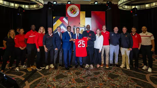Jim Smith with Maryland head coaches and others