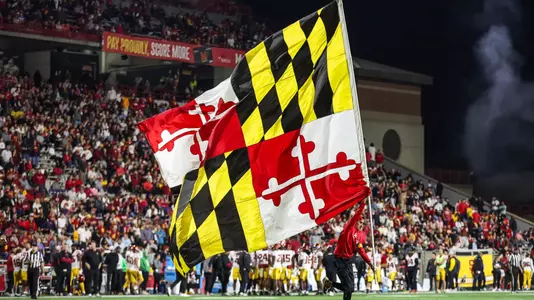 Maryland flag on field during game in 2024