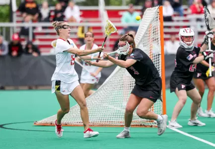 Midfielder Ava Kitt (15)
Maryland Women's Lacrosse during round 1 of the NCAA Tournament vs. Fairfield at the Field Hockey & Lacrosse Complex in College Park, MD on Friday, May. 9, 2025.
Ashley Ray/Maryland Terrapins