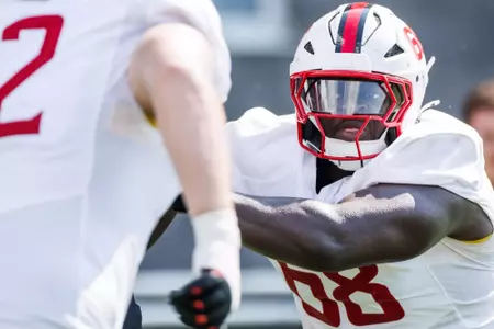 Offensive Line Carlos Moore (68)
Photos from First Day Fall Camp Practice at Jones-Hill House in College Park, MD on Wednesday, Jul. 30, 2025.
Grayson Belanger/Maryland Terrapins