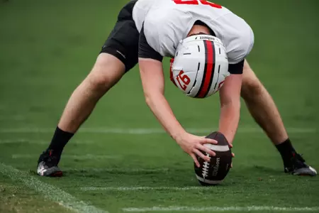 Long Snapper Luke O'Hare (97)
Photos from Fall Camp Practice at Jones-Hill House in College Park, MD on Friday, Aug. 1, 2025.
Mackenzie Miles/Maryland Terrapins