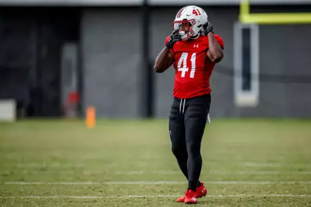 Defensive Back Nijel Cross (41)
Maryland Football during Fall camp practice at Jones-Hill House in College Park, MD on Monday, Aug. 11, 2025.
Dylan Davies/Maryland Terrapins