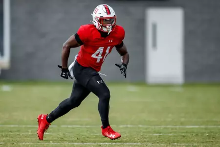 Defensive Back Nijel Cross (41)
Maryland Football during Fall camp practice at Jones-Hill House in College Park, MD on Monday, Aug. 11, 2025.
Dylan Davies/Maryland Terrapins
