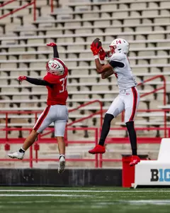 Wide Receiver Jordan Scott (14)
Maryland Football during a scrimmage at SECU Stadium in College Park, MD on Saturday, Aug. 16, 2025.
Dylan Davies/Maryland Terrapins