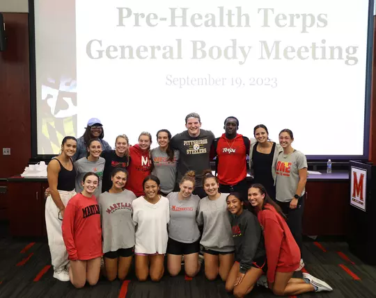 Maia Lee with Pre-Health Terps at a 2023 meeting