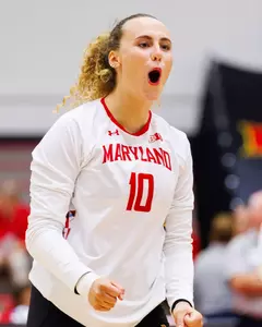 Setter Annika Sokol (10)
Maryland Terrapins Volleyball vs Delaware State Hornets at Stephen M. Schanwald Pavilion at XFINITY Center in College Park, MD on Wednesday, Sep. 10, 2025.
Grayson Belanger/Maryland Terrapins
