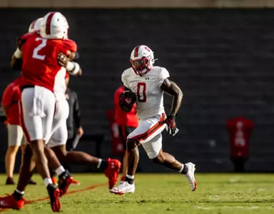 Running Back DeJuan Williams (0)
Photos from Practice at Jones-Hill House Outdoor Practice Field in College Park, MD on Tuesday, Sep. 9, 2025.
Dylan Davies/Maryland Terrapins