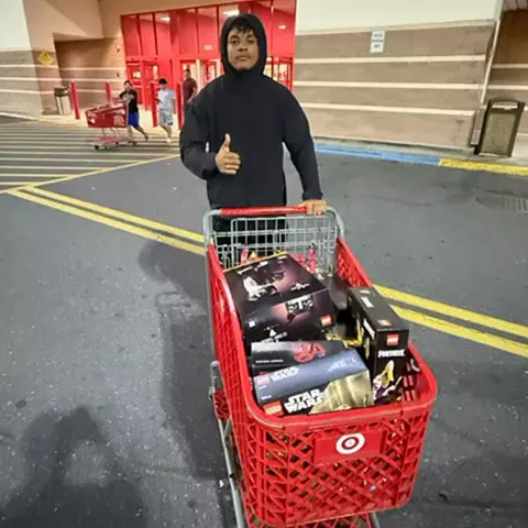 Jalen Husky with LEGOs