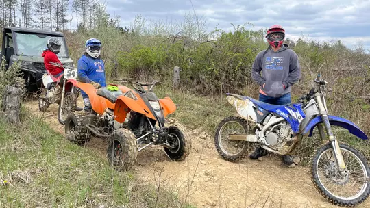 Michael Hershey with his dirt bike