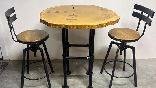 Rustic table built by Michael Hershey