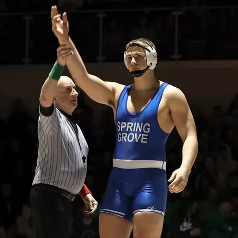 Michael Hershey as a high school wrestler