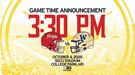 Football game vs. Washington game time announcement graphic