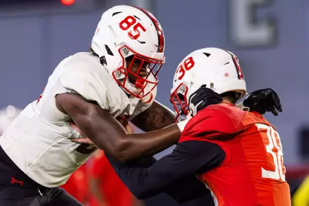 Tight End JT Taggart (85)
Photos from Practice at Jones-Hill House Indoor Practice Fields in College Park, MD on Wednesday, Sep. 24, 2025.
Grayson Belanger/Maryland Terrapins