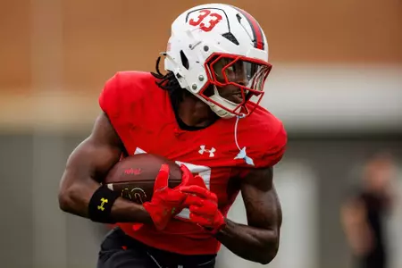 Defensive Back Messiah Delhomme (33)
Photos from Practice at Jones-Hill House Outdoor Practice Fields in College Park, MD on Thursday, Sep. 25, 2025.
Dylan Davies/Maryland Terrapins