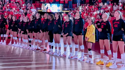 Volleyball team in a line