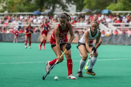 Midfield Djuna Eikelboom (21)
#10 Maryland Field Hockey #8 Princeton at the Field Hockey and Lacrosse Complex in College Park, MD on Sunday, Sept 28, 2025.
Rose Fernandes/ Maryland Athletics