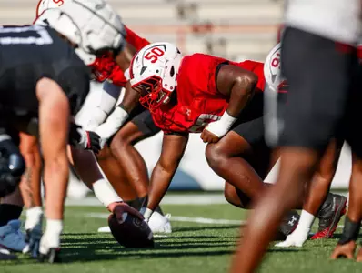 Defensive Line EJ Moore Jr. (50)
Photos from Practice at SECU Stadium in College Park, MD on Wednesday, Sep. 3, 2025.
Dylan Davies/Maryland Terrapins
