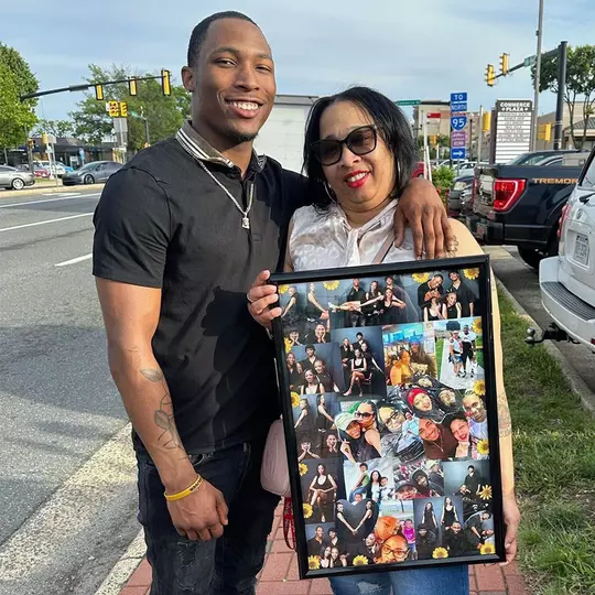 Octavian Smith Jr. with his mom