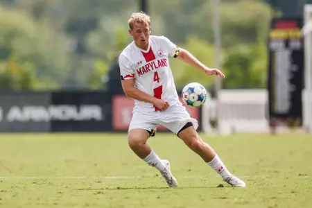 Defender Mack DeVries (4)
Maryland Terrapins Men's Soccer vs Pacific Tigers at Ludwig Field in College Park, MD on Saturday, Sep. 6, 2025.
Allison Mize/Maryland Terrapins