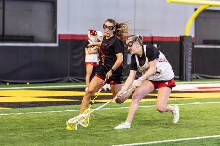 Attacker Tatum Woods (7), Defender Caroline Ross (33)
Photos from Women's Lacrosse First Practice at Jones-Hill House in College Park, MD on Monday, Jan. 12, 2026.
Rose Fernandes/Maryland Terrapins