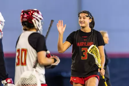 Attacker Kristen Shanahan (3)
Photos from Women's Lacrosse First Practice at Jones-Hill House in College Park, MD on Monday, Jan. 12, 2026.
Rose Fernandes/Maryland Terrapins