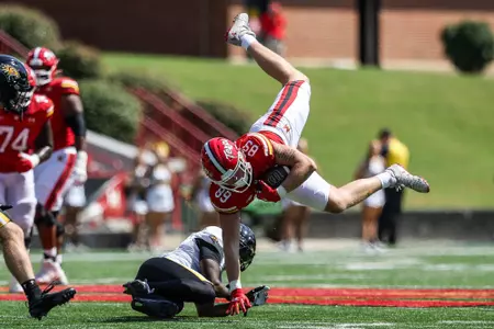 Tight End AJ Szymanski (89)
Maryland Terrapins Football vs Towson Tigers at SECU Stadium in College Park, MD on Saturday, Sep. 13, 2025.
Allison Mize/Maryland Terrapins