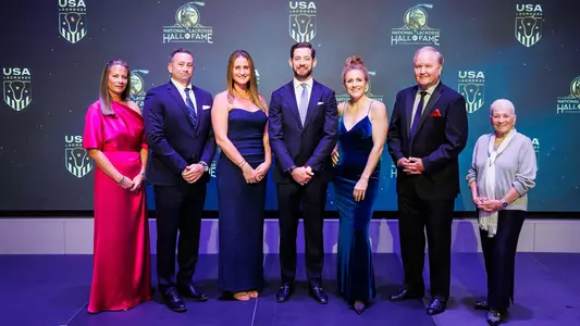 Former Women's lacrosse players Christie Jenkins Kemezis and Kristin Sommar Jenney inducted to the National Lacrosse Hall of Fame in Baltimore