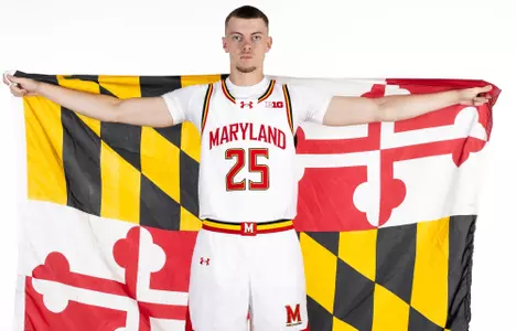 Guard Nick Blake (25)
Photos from Men's Basketball Content Day at XFinity Center Media Room in College Park, MD on Wednesday, Sep. 17, 2025.
Grayson Belanger/Maryland Terrapins