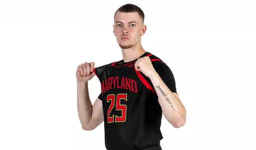 Nick Blake (25)Photos from Men's Basketball Content Day at XFinity Center Media Room in College Park, MD on Wednesday, Sep. 17, 2025. Grayson Belanger/Maryland Terrapins