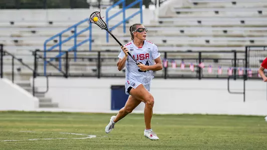 Kori Edmondson playing with Team USA at the Pan-American Women's Lacrosse Championship