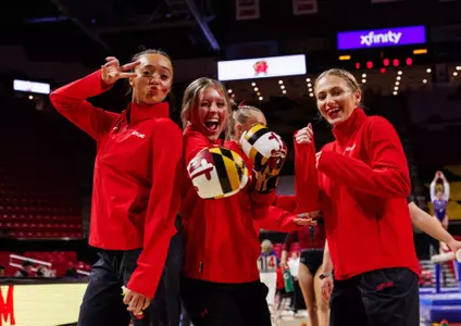 Olivia Lang, Lauren Brendlinger, Chelsey Dennis
Maryland Terrapins Women's Gymnastics vs Washington Huskies at Xfinity Center in College Park, MD on Saturday, Jan. 17, 2026.
Rose Fernandes/Maryland Terrapins