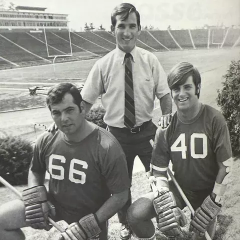 Head Coach Bud Beardmore and 1971 Team Captains Ira Hochstadt and Dan Furman