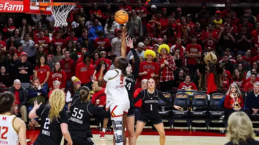Forward Isi Ozzy-Momodu (9)
Maryland Terrapins Women's Basketball vs Washington Huskies at Xfinity Center in College Park, MD on Wednesday, Jan. 28, 2026.