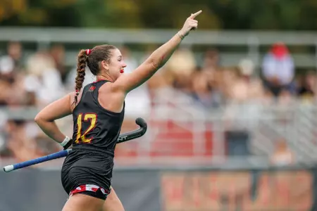 Josie Hollamon celebrating in game against Wake Forest