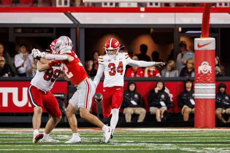 Bryce McFerson lines up a punt against #5 Ohio State