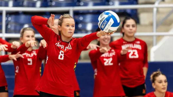 Addie Canady serves for Maryland