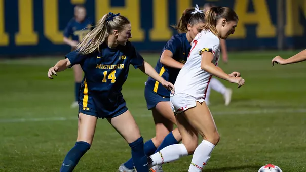 Ellie Egeland Dribbling the ball against Michigan