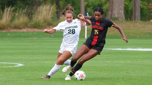Mckinley Heaven driving for the ball against MSU
