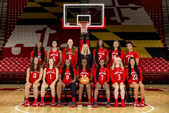 Photos from Women's Basketball Team Photos at XFINITY Center in College Park, MD on Tuesday, Sep. 29, 2026.
Mackenzie Miles/Maryland Terrapins