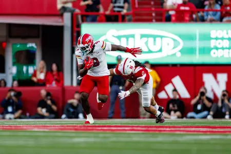 Dorian Fleming breaks a tackle against Nebraska