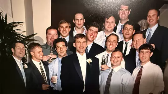 Maryland men's lacrosse players at the Reese wedding