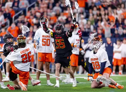 Attacker Matt Higgins (55)
Maryland Terrapins Men's Lacrosse vs Syracuse Orange at JMA Wireless Dome in Syracuse, NY on Friday, Feb. 13, 2026.
Mackenzie Miles/Maryland Terrapins