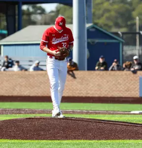 Right-Handed Pitcher Nic Morlang (32)
Maryland Terrapins Baseball vs UNC Wilmington Seahawks at Alumni Field in Wilmington, NC on Saturday, Feb. 14, 2026. Kate Eagen/Maryland Terrapins