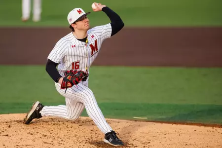 Left-Handed Pitcher Landon Edwards (16)
Maryland Terrapins Baseball vs Georgetown Hoyas at Bob "Turtle" Smith Stadium in College Park, MD on Tuesday, Feb. 17, 2026. Kevin Snyder/Maryland Terrapins