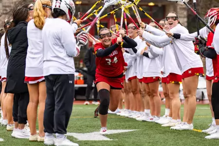 Defender Lyla Ingrilli (34)
Maryland Terrapins Women's Lacrosse vs Saint Joseph's Hawks at Sean Sweeney Field in Philadelphia, PA on Friday, Feb. 20, 2026.
Rose Fernandes/Maryland Terrapins