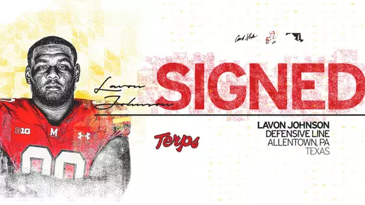 Lavon Johnson signs with Maryland Football graphic