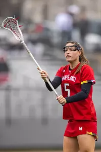 Kayla Gilmore catches a pass against Saint Joseph's
