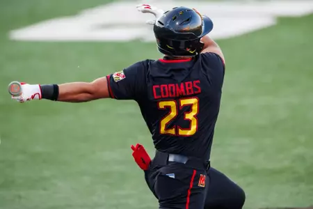 Outfielder Bud Coombs (23)
Maryland Terrapins Baseball vs Wagner Seahawks at Bob "Turtle" Smith Stadium in College Park, MD on Friday, Feb. 27, 2026. Kevin Snyder/Maryland Terrapins