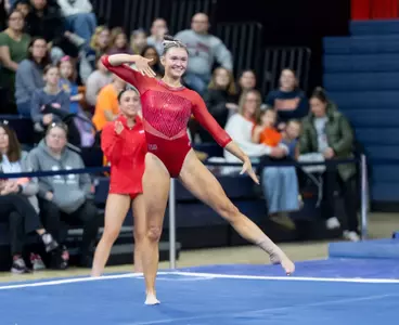CHAMPAIGN, IL - February 01, 2026 - Rayna Engelmayer during the meet between the Maryland Terrapins and the Illinois Fighting Illini at Huff Hall in Champaign, IL. Photo By Ashley Ray/Fighting Illini